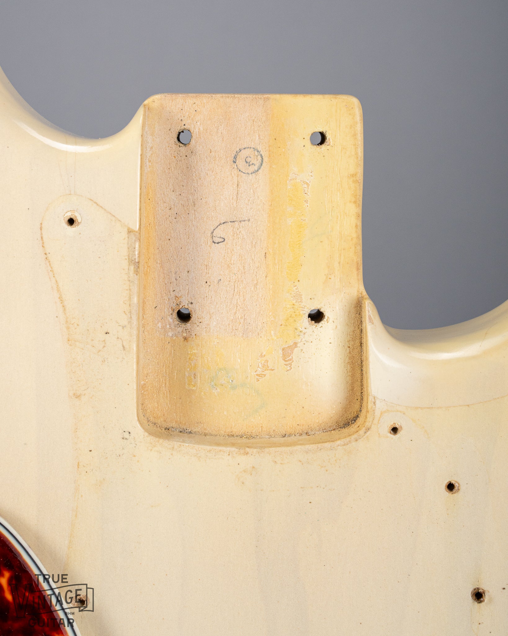 1966 Fender Precision Bass Blond bass guitar neck pocket