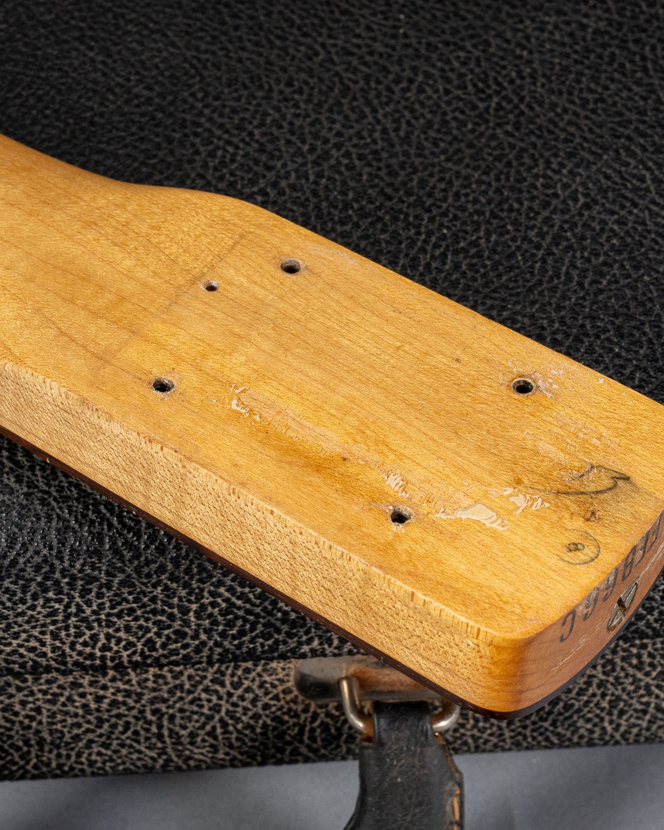 1966 Fender Precision Bass Blond bass guitar neck heel and screw holes