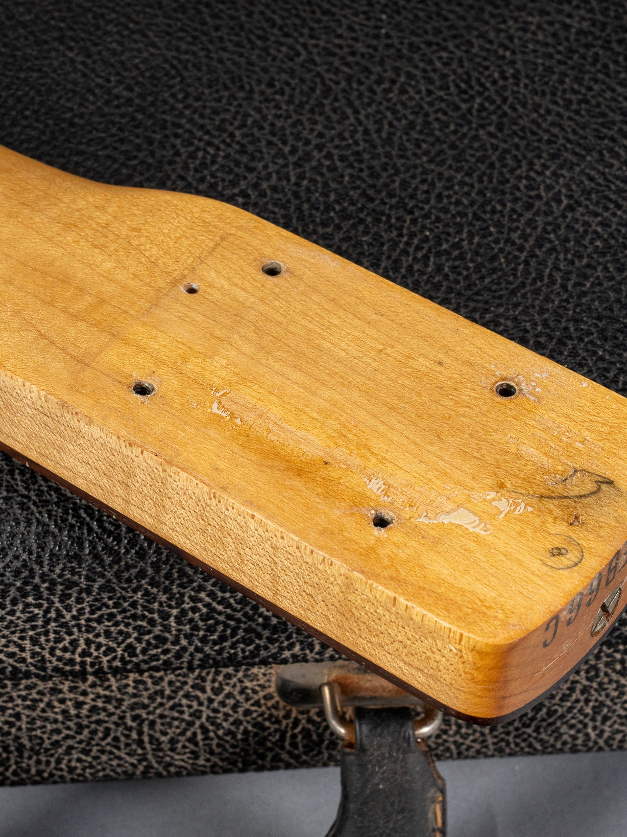 1966 Fender Precision Bass Blond bass guitar neck heel and screw holes