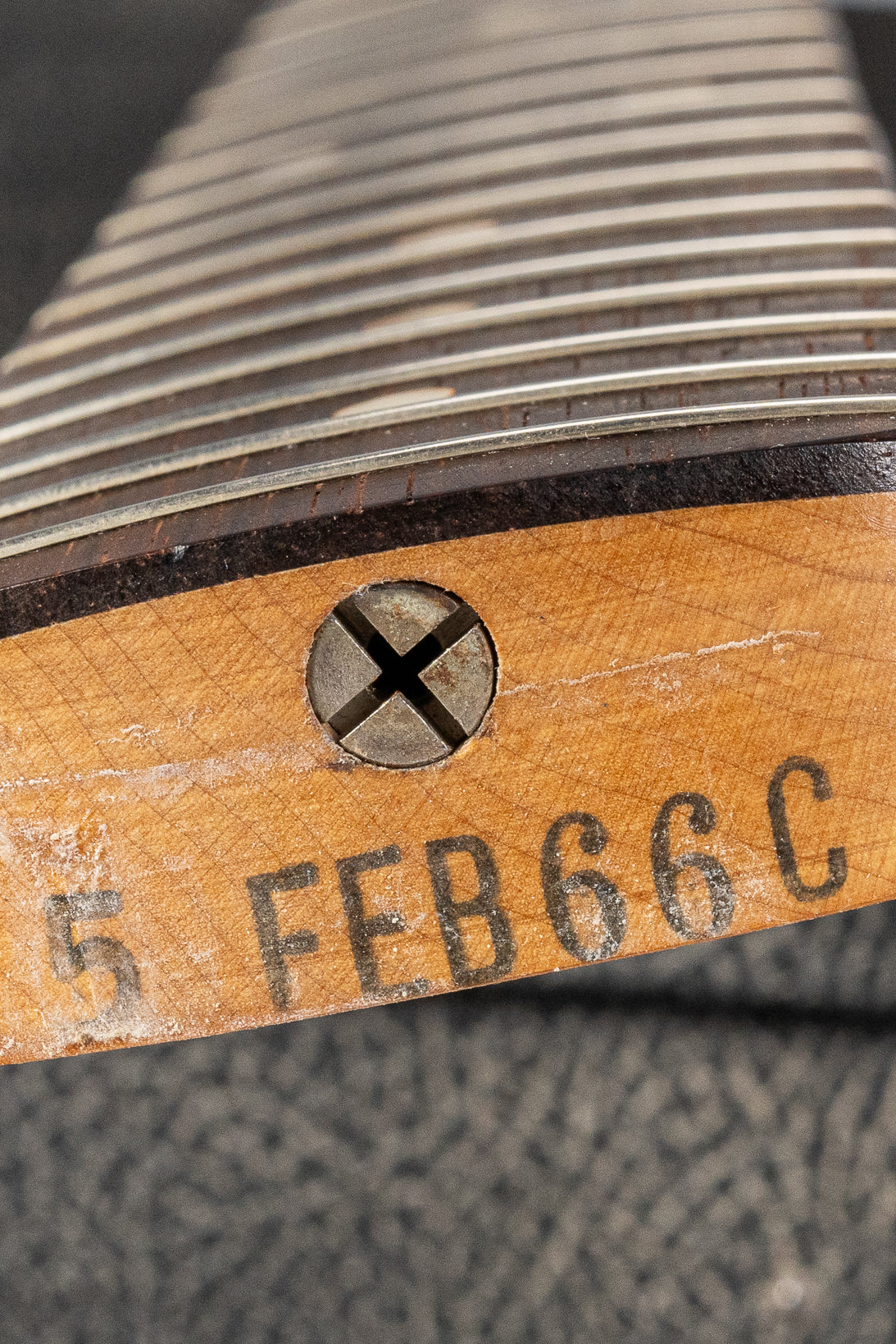 1966 Fender Precision Bass Blond bass guitar neck heel date