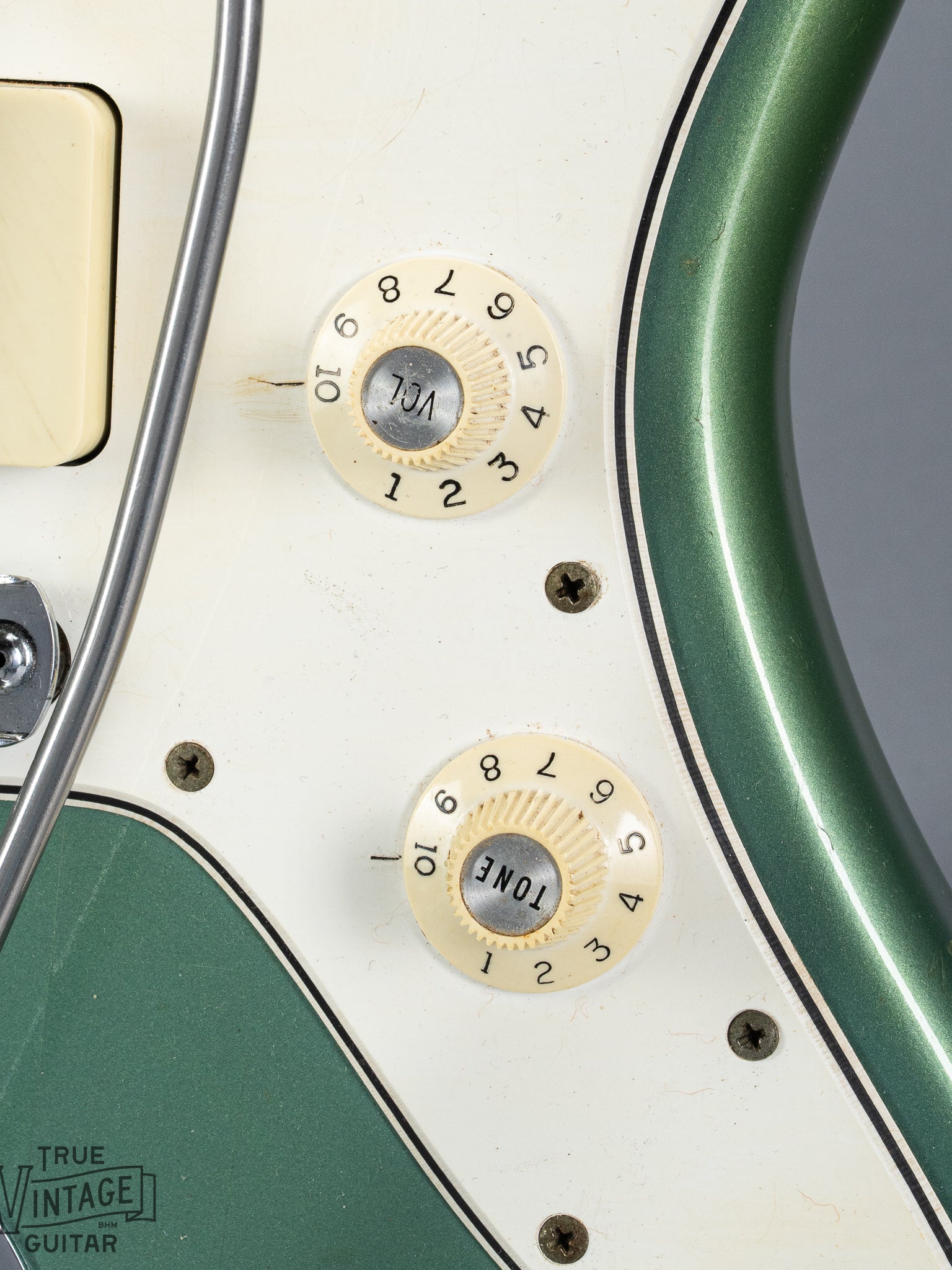 1966 Fender Jazzmaster Blue Ice Metallic Custom Color Guitar pickups controls hardware volume and tone knobs