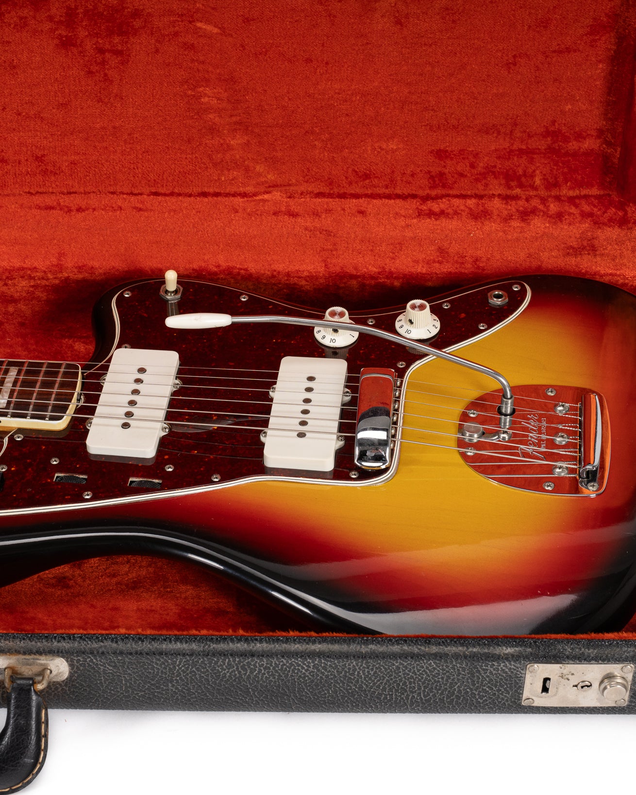 Front of 1967 Fender Jazzmaster Sunburst in Original Case