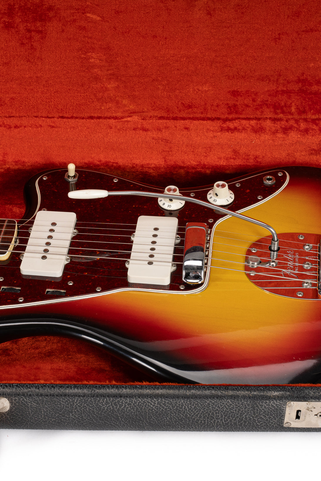 Front of 1967 Fender Jazzmaster Sunburst in Original Case