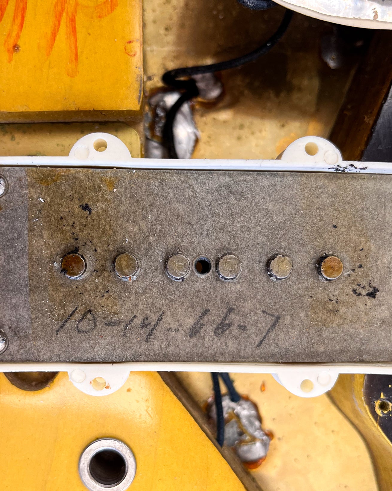 1967 Fender Jazzmaster Sunburst Back of Pickups