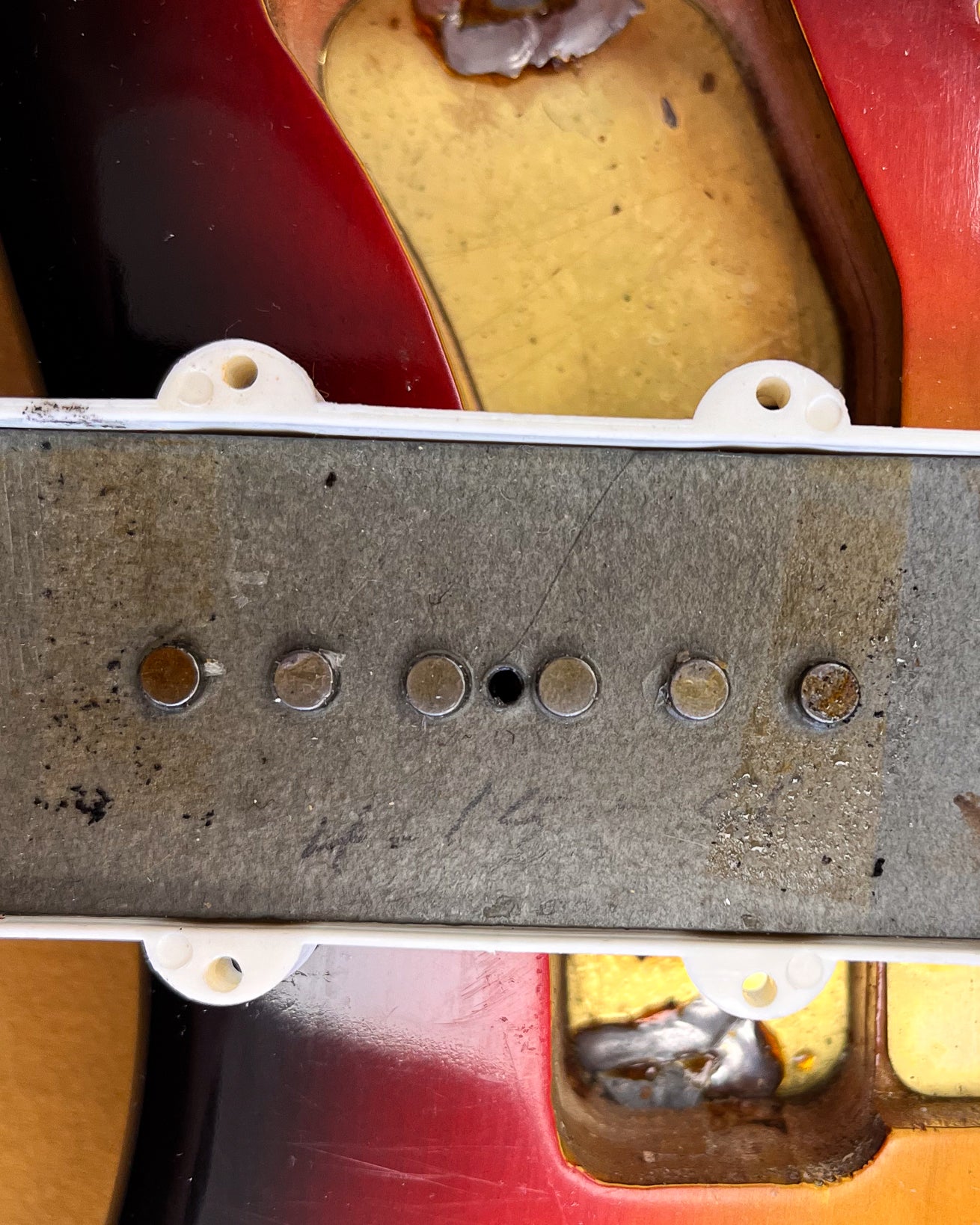 1967 Fender Jazzmaster Sunburst Back of Pickups