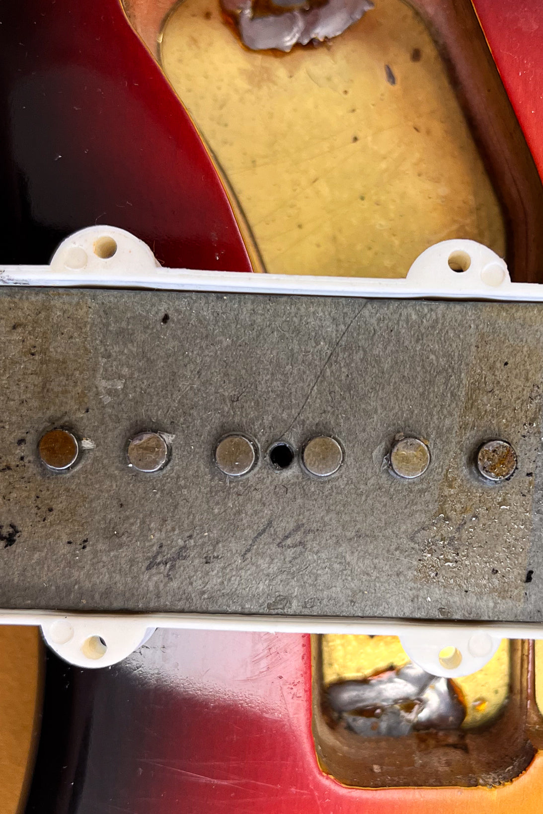 1967 Fender Jazzmaster Sunburst Back of Pickups