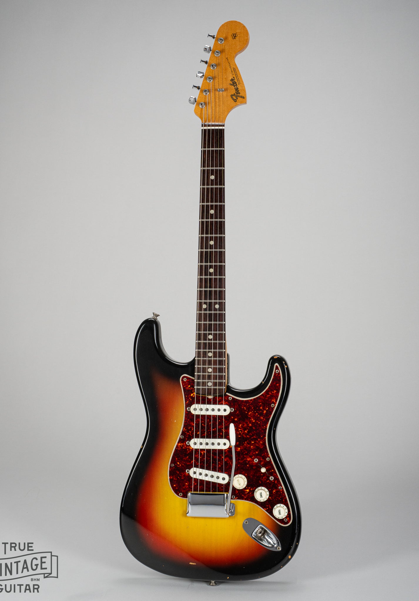 1967 fender Stratocaster Sunburst guitar body tortoise shell neck and large headstock