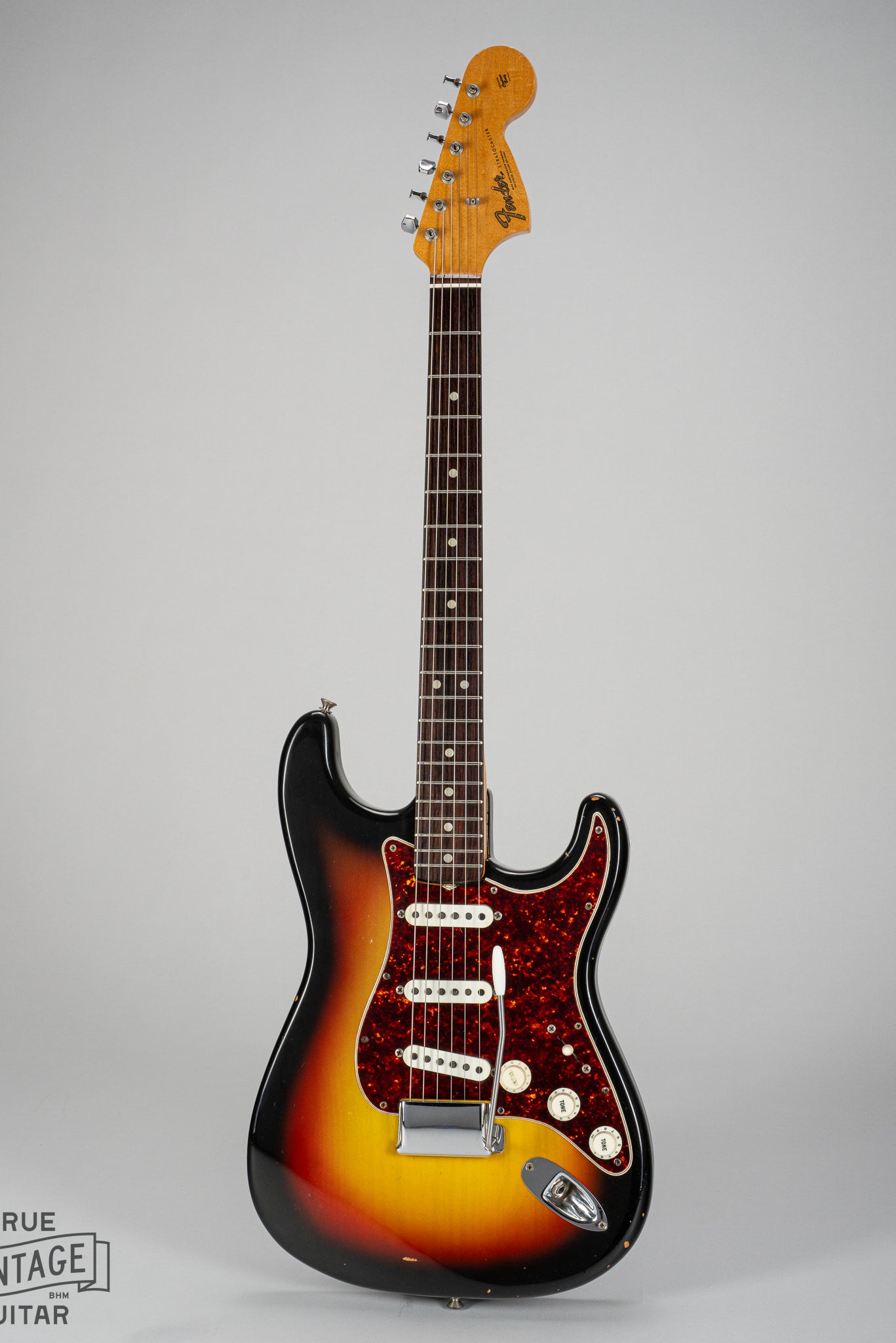 1967 fender Stratocaster Sunburst guitar body tortoise shell neck and large headstock