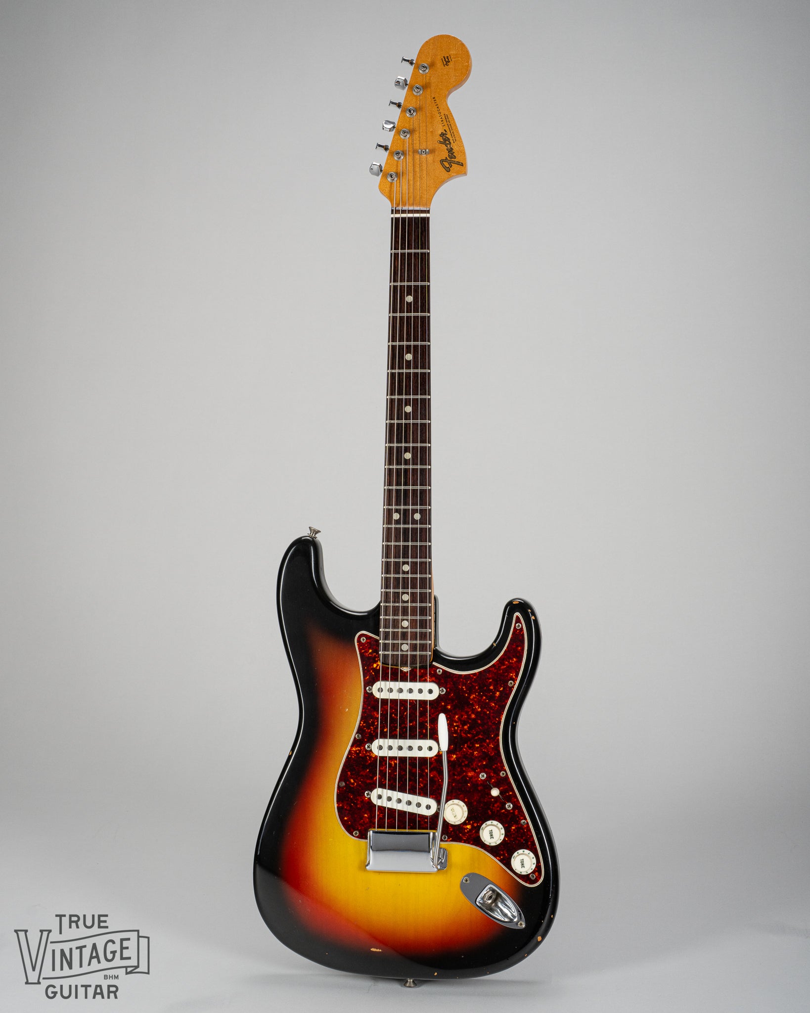 1967 fender Stratocaster Sunburst guitar body tortoise shell neck and large headstock