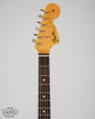 1967 fender Stratocaster Sunburst guitar front of headstock neck nut tuners CBS Fender Logo