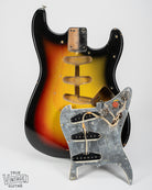 1967 fender Stratocaster Sunburst guitar body tortoise shell interior body cavity pickguard neck pocket original screw holes