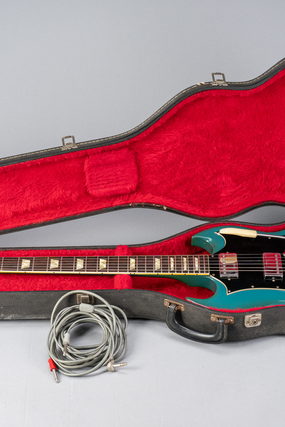 Full 1971 Gibson SG Standard Custom Blue in original red lined case.
