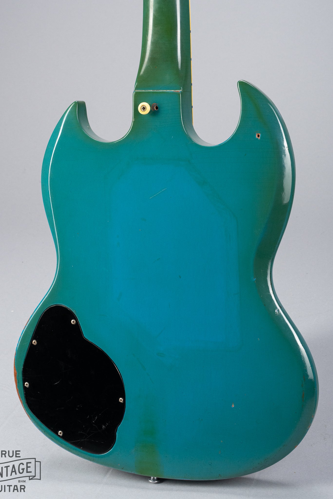 Vintage 1971 Gibson SG Standard body in custom color blue turquoise finish with stereo varitone switch