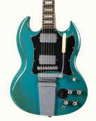 Vintage 1971 Gibson SG Standard body in custom color blue turquoise finish with stereo varitone switch.