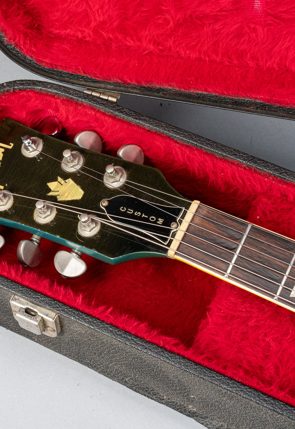 1971 Gibson SG Standard Custom Blue headstock in original red lined case.