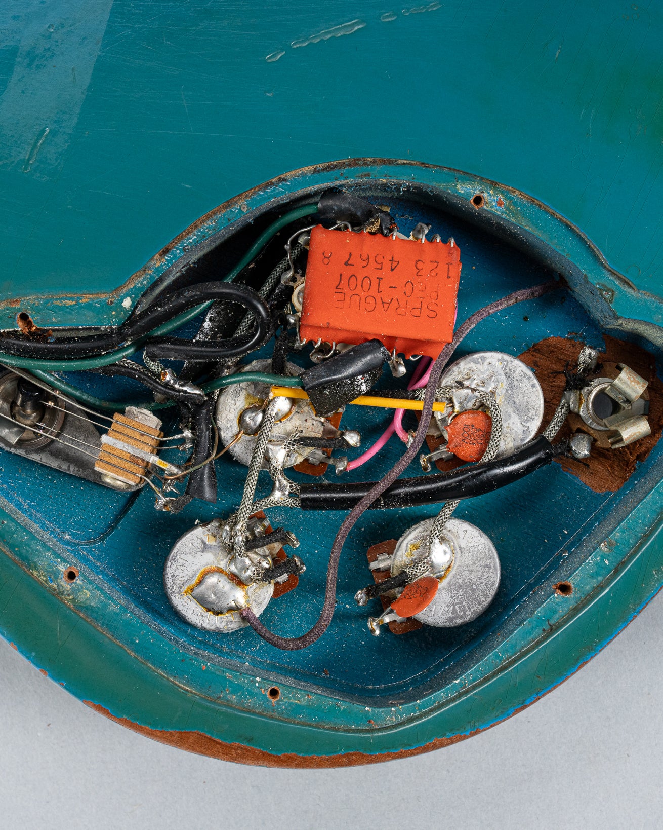 1971 Gibson SG Standard Custom Blue control cavity