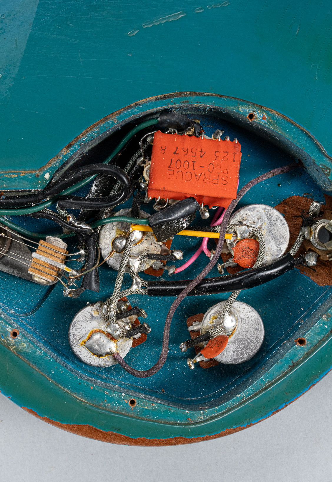 1971 Gibson SG Standard Custom Blue control cavity