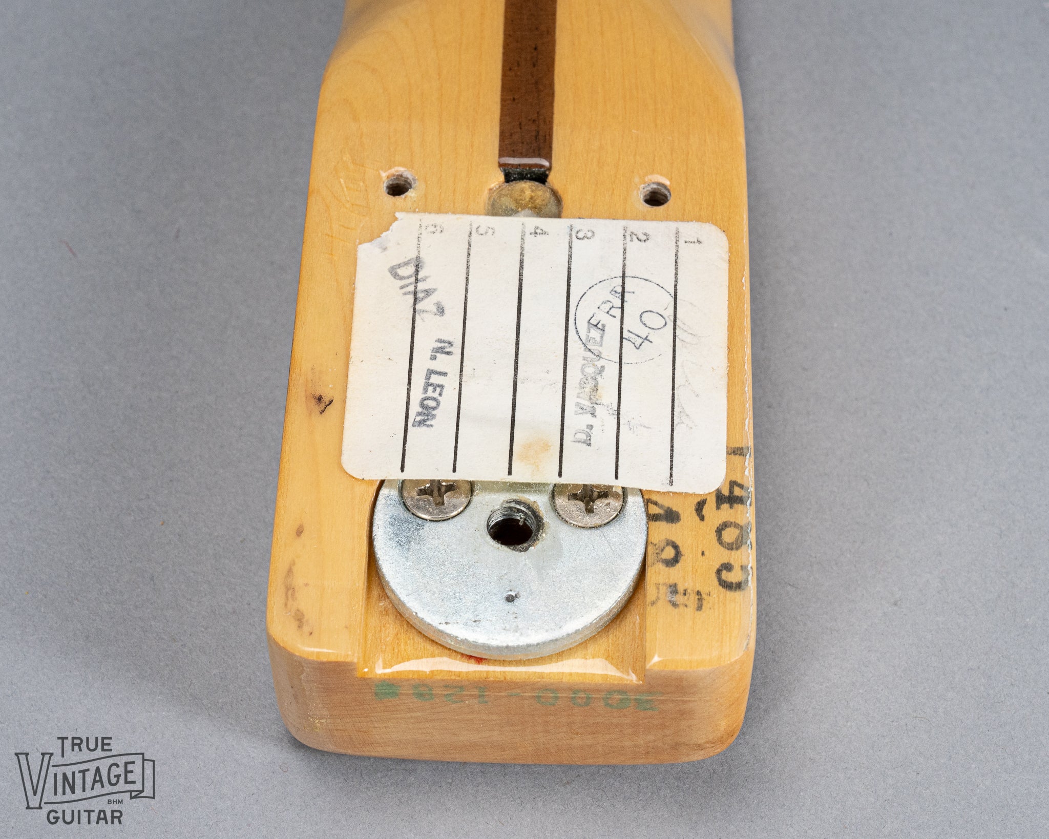 1978 Fender Telecaster Thinline Black guitar neck heel 3 bolt screw holes