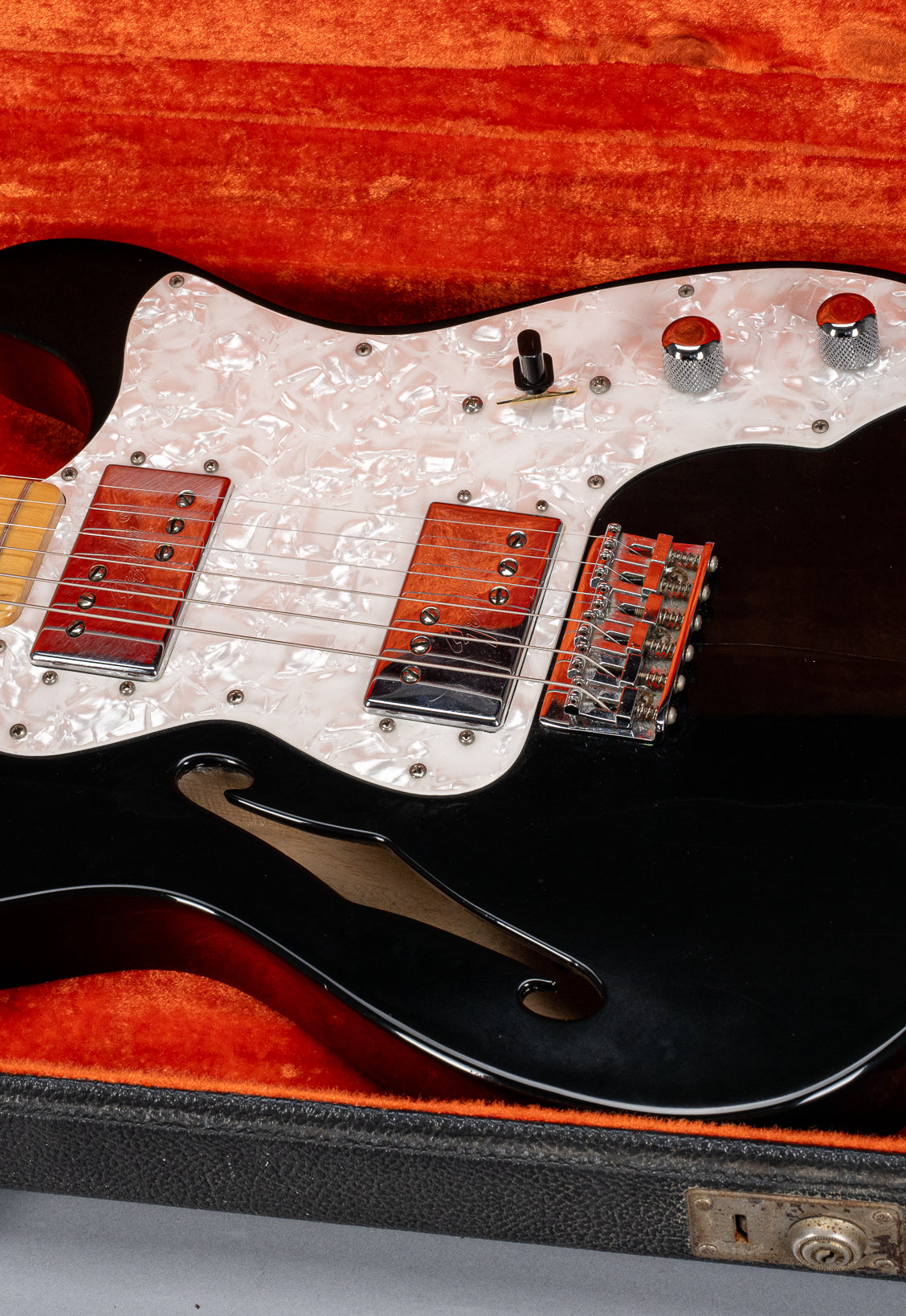 1978 Fender Telecaster Thinline Black guitar body semi hollow in original case