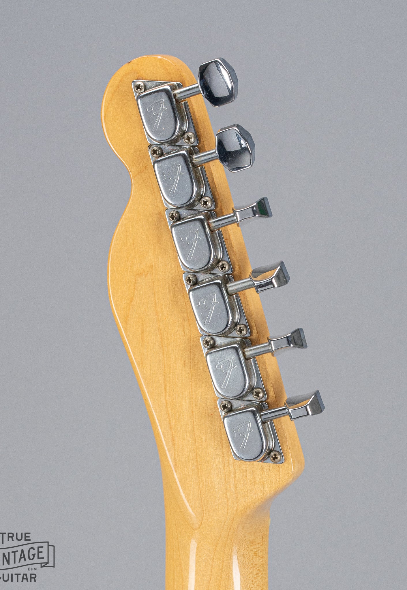 back of 1978 Fender Telecaster Thinline Black guitar body semi hollow tuners