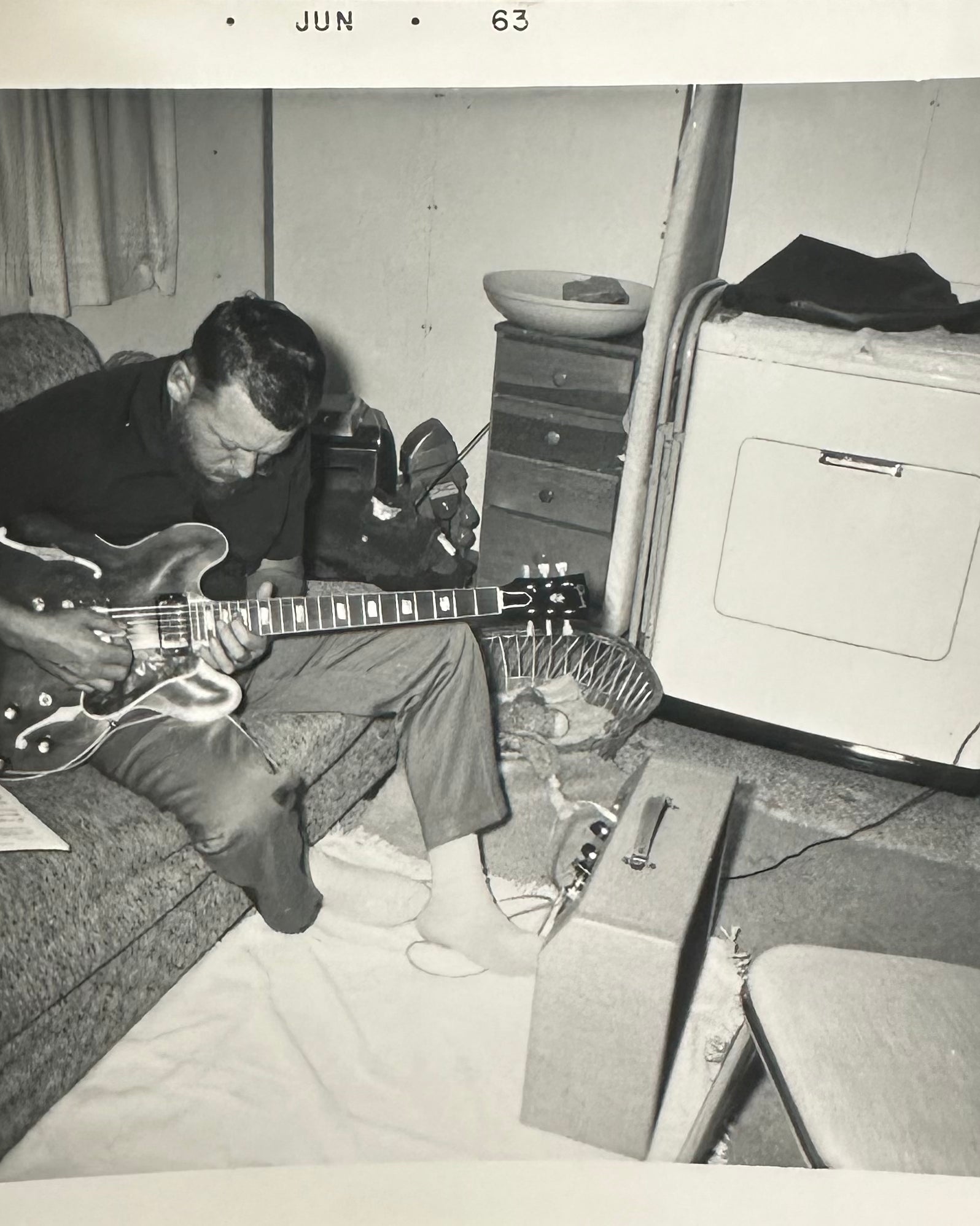 Original Owner with 1963 Gibson ES-335 Cherry and Gibson Maestro Reverb Echo, June 1963