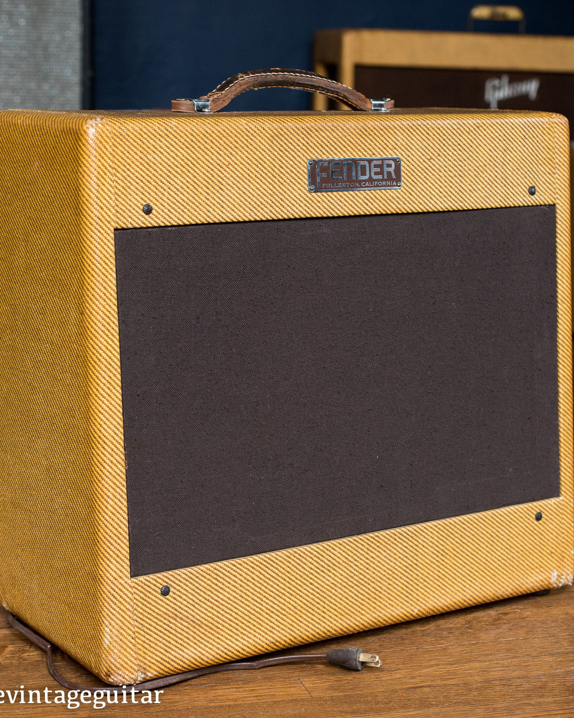 Vintage 1953 Fender Deluxe guitar amp tweed