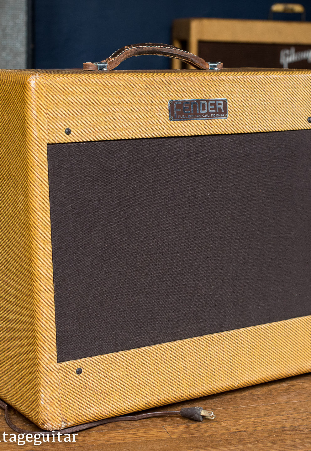 Vintage 1953 Fender Deluxe guitar amp tweed