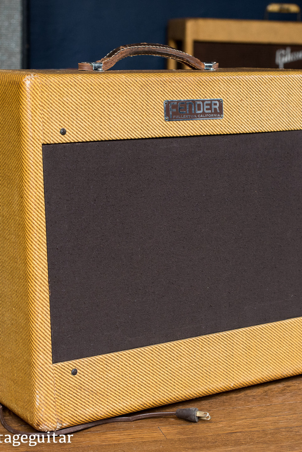 Vintage 1953 Fender Deluxe guitar amp tweed