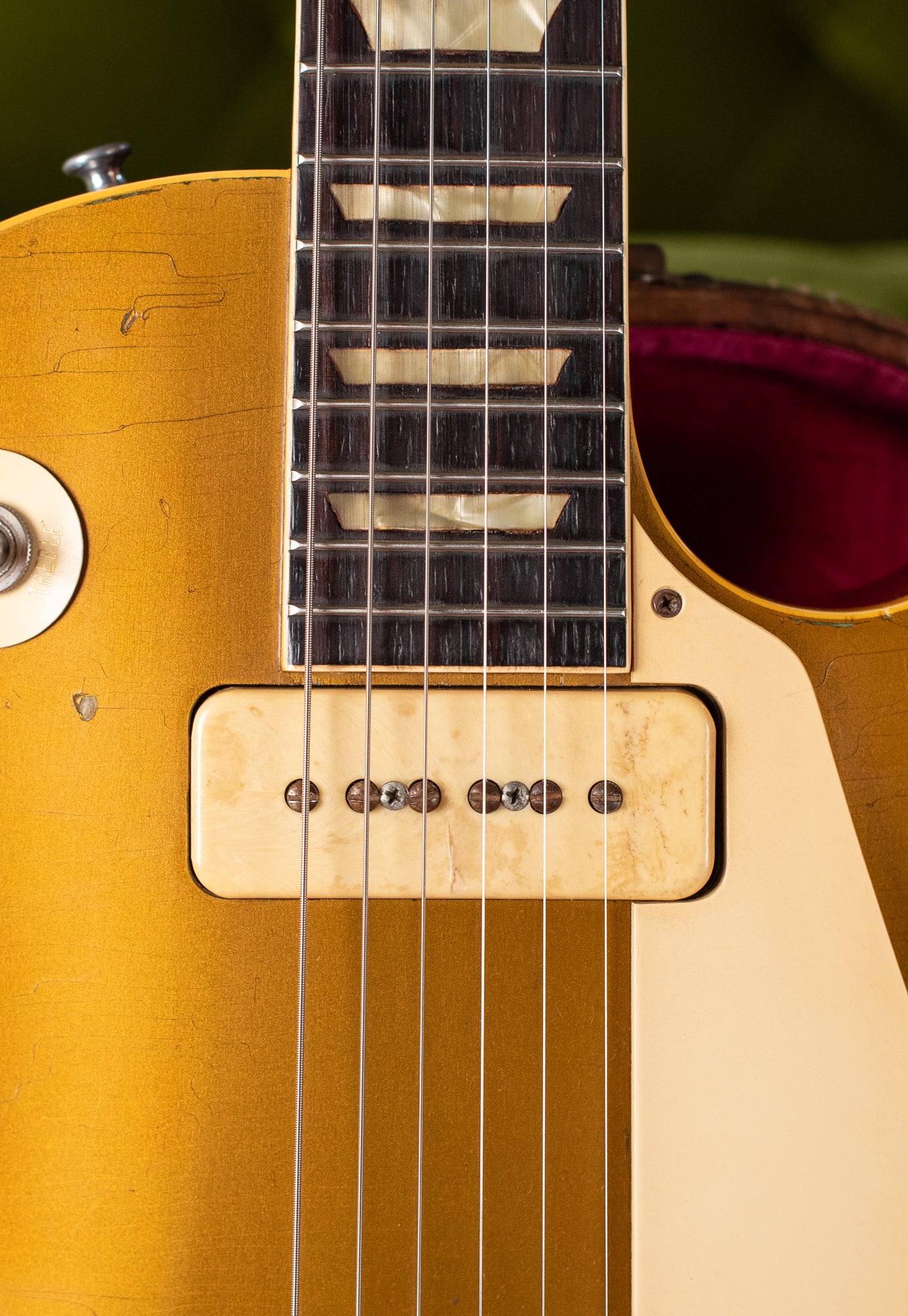 P-90 pickup, neck pickup, Vintage 1954 Gibson Les Paul goldtop