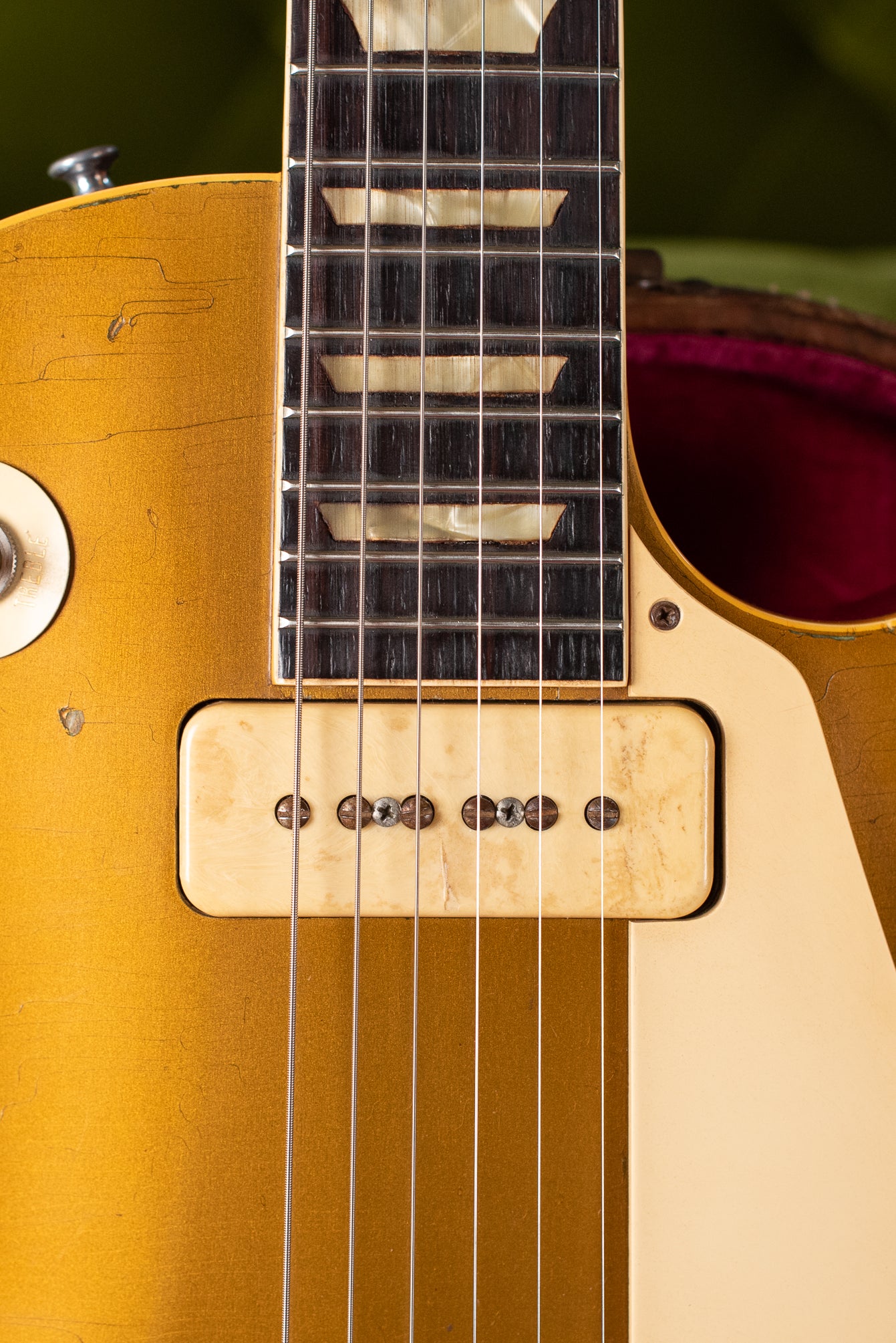 P-90 pickup, neck pickup, Vintage 1954 Gibson Les Paul goldtop