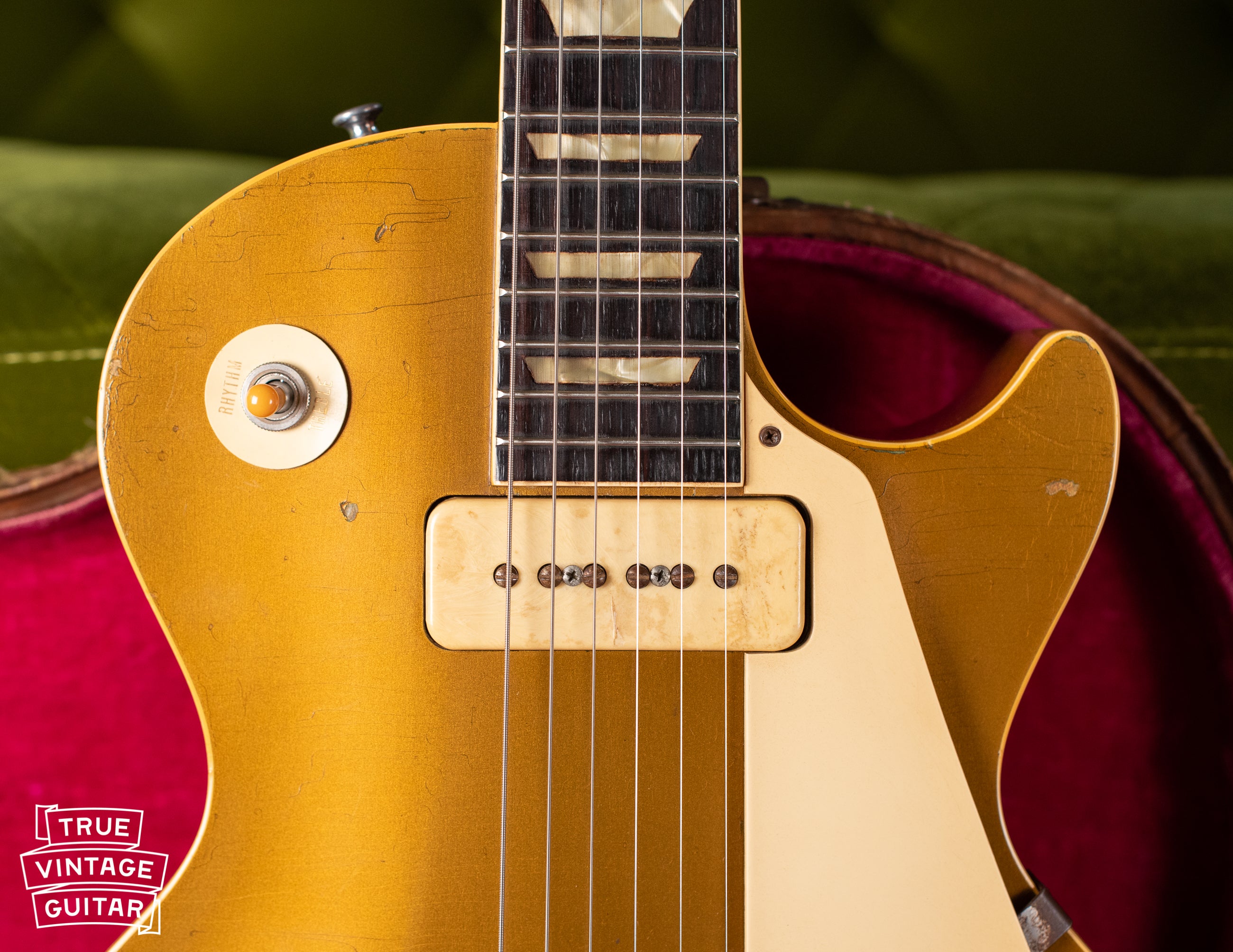P-90 pickup, neck pickup, Vintage 1954 Gibson Les Paul goldtop