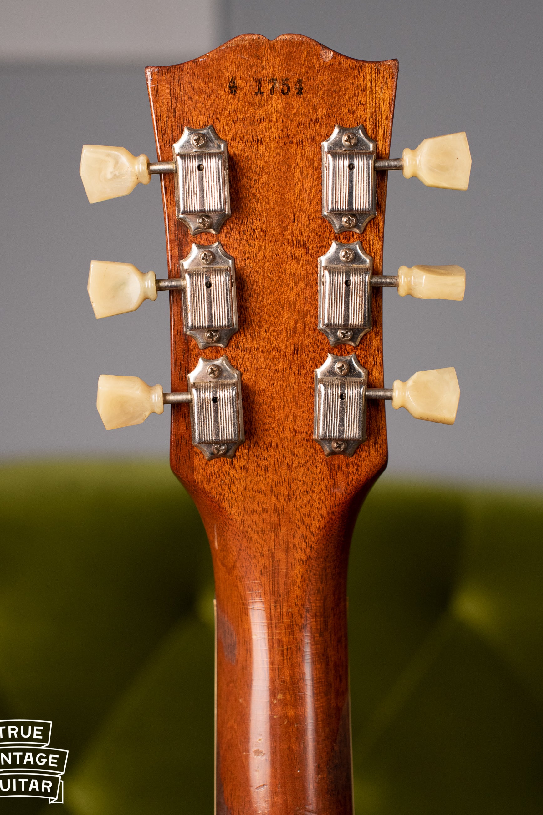 Back of headstock, Vintage 1954 Gibson Les Paul goldtop
