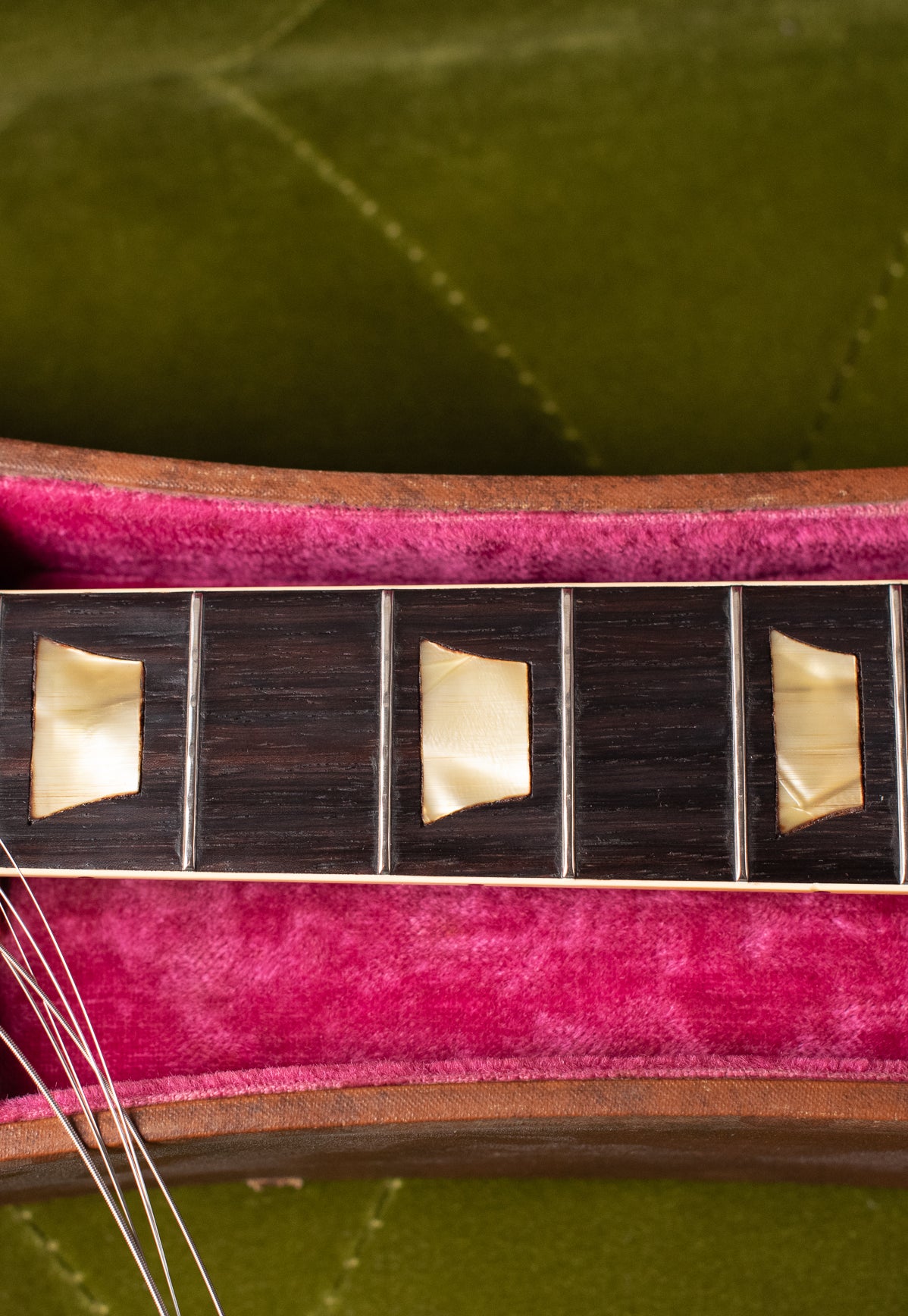 Fretboard, trapezoid inlays, Vintage 1954 Gibson Les Paul goldtop