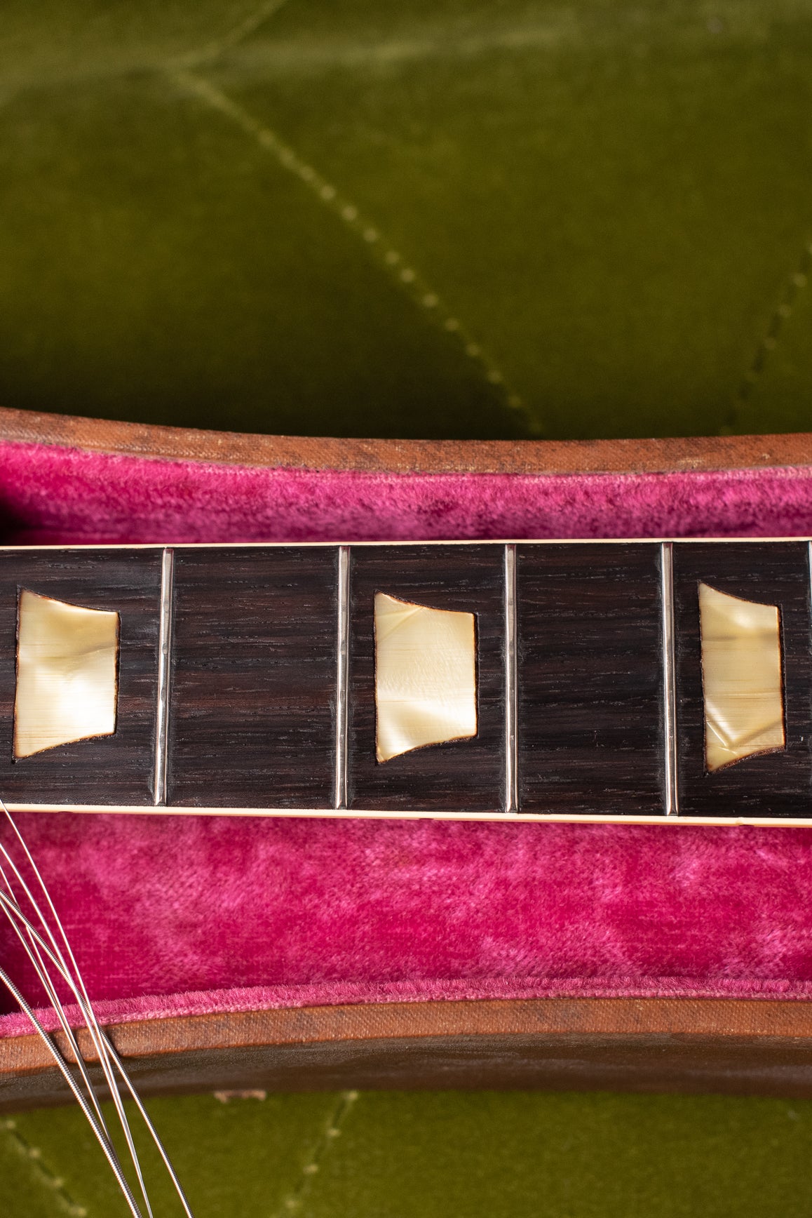 Fretboard, trapezoid inlays, Vintage 1954 Gibson Les Paul goldtop