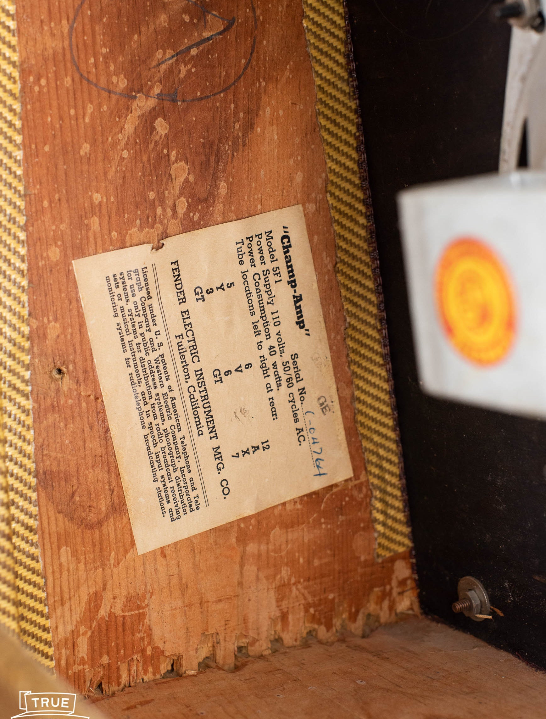 Fender Champ amp tube chart, GE date code
