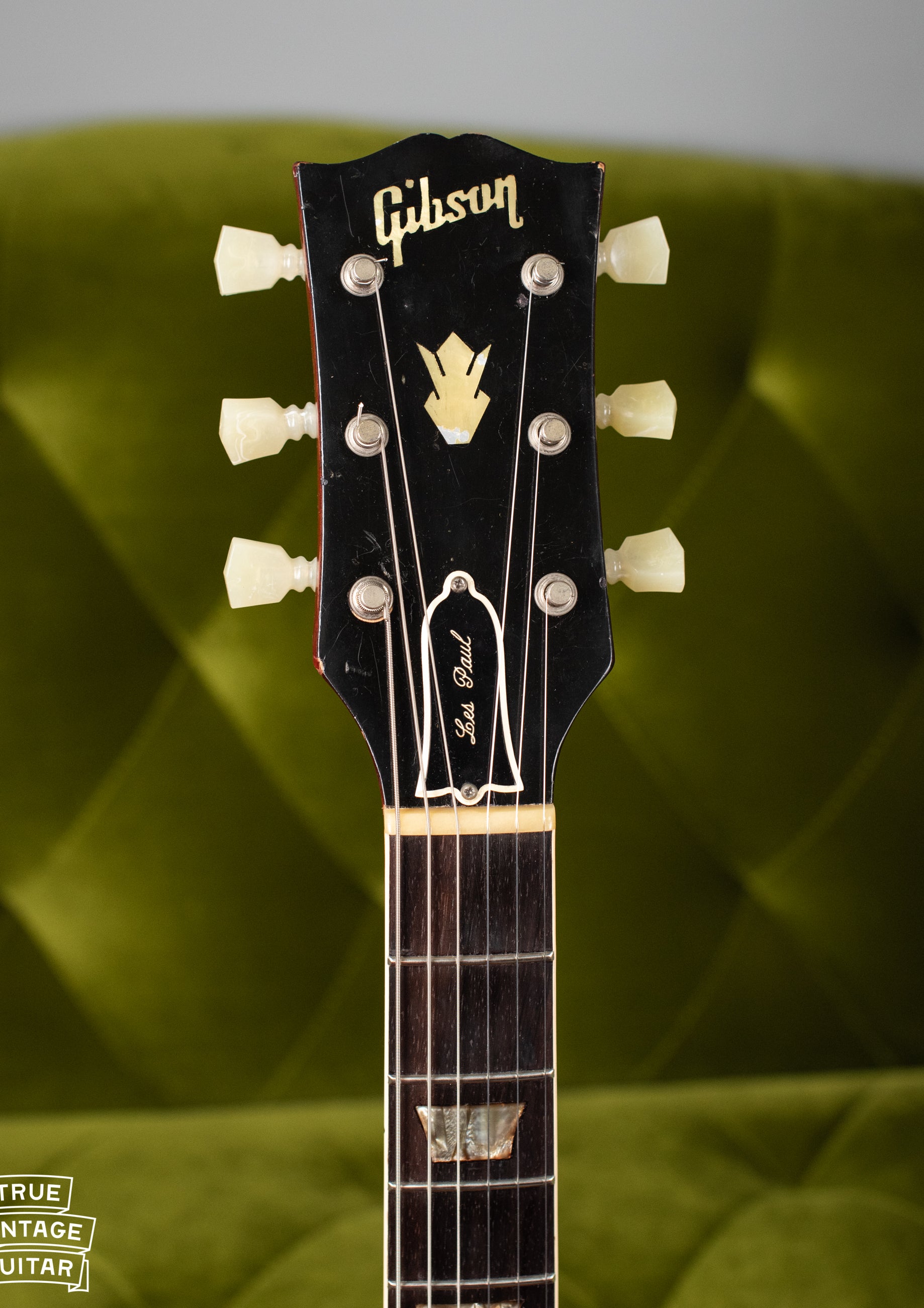 1961 Gibson Les Paul Standard headstock, truss rod cover