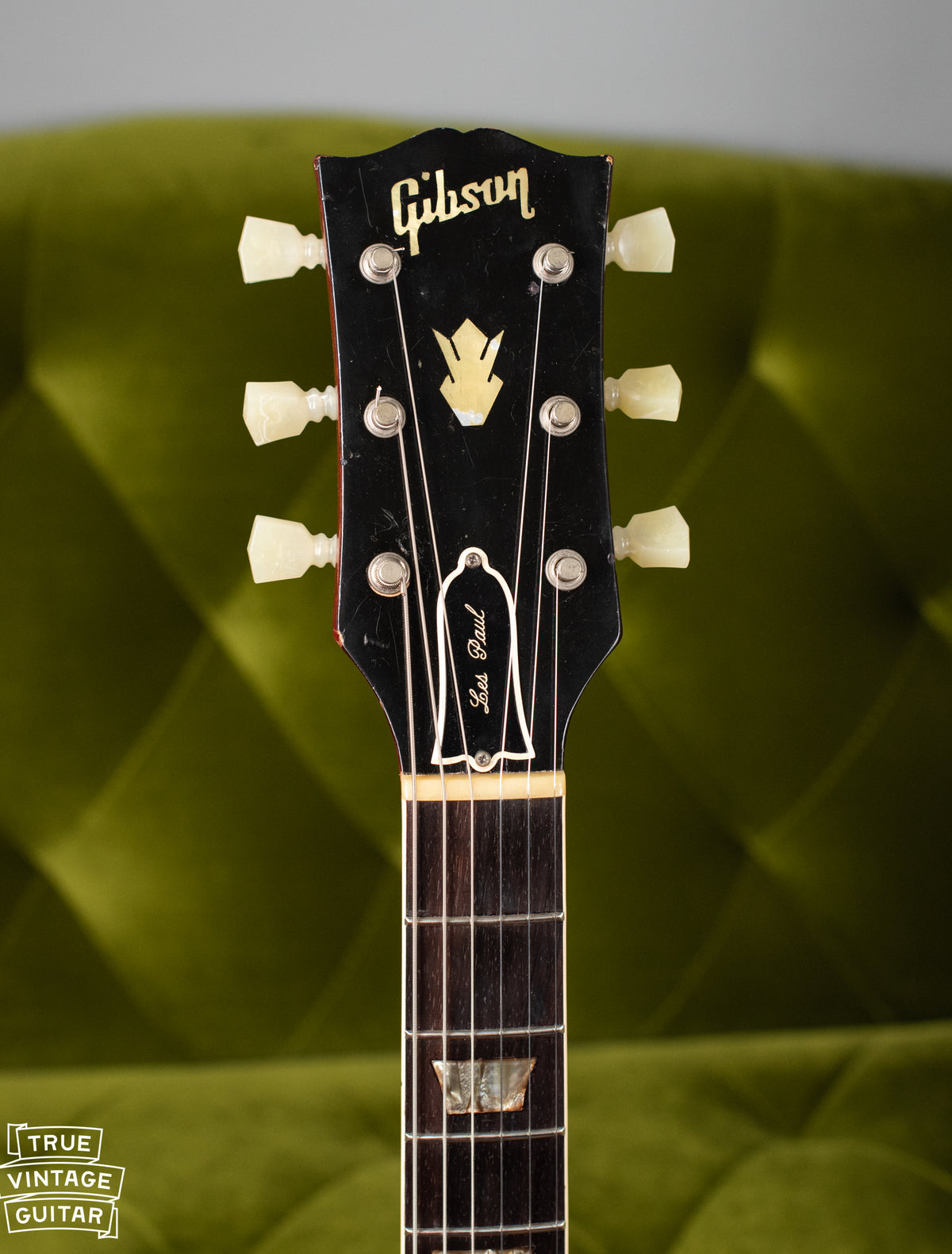 1961 Gibson Les Paul Standard headstock, truss rod cover