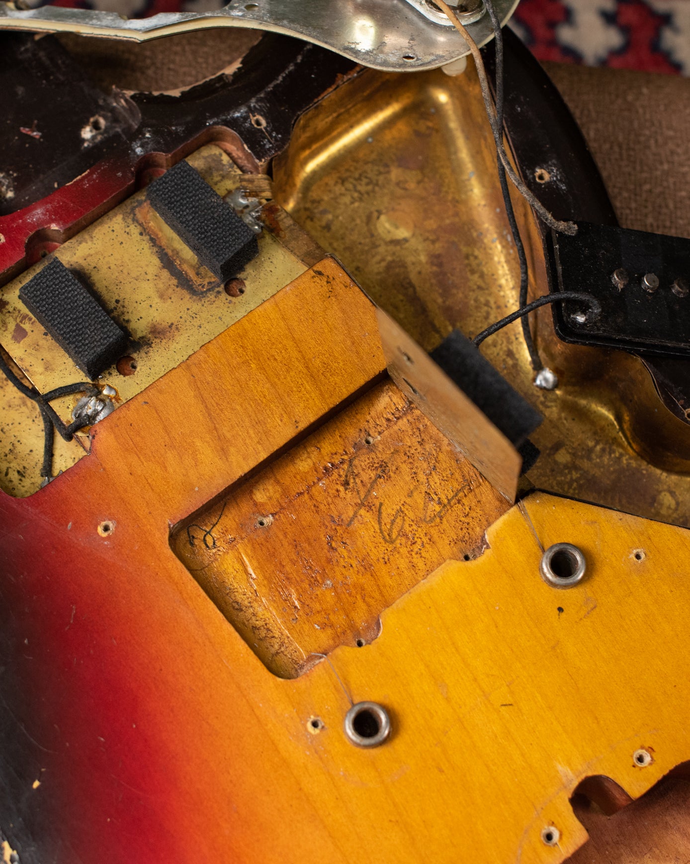 7/62 bridge pickup cavity pencil date 1962 Jazzmaster