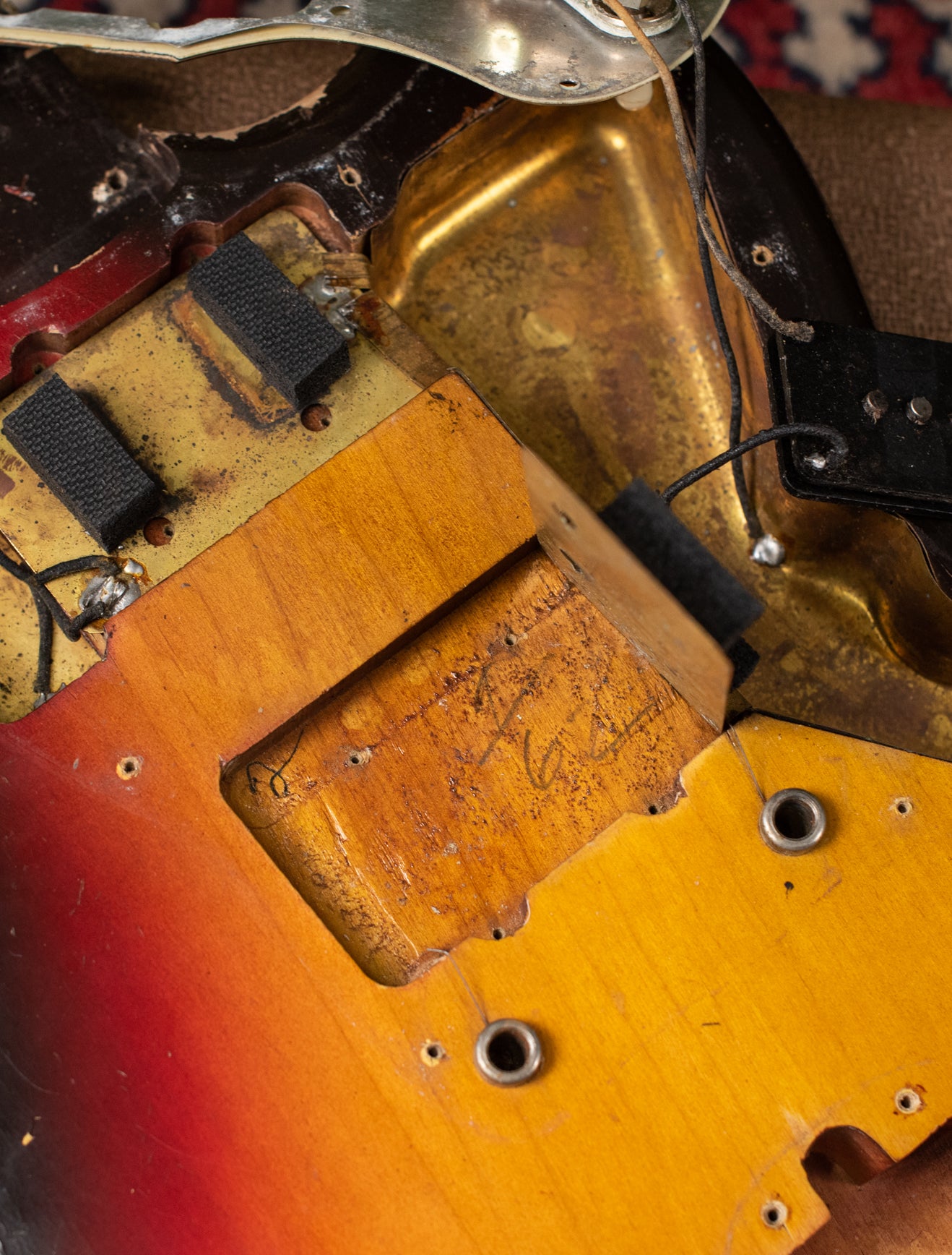 7/62 bridge pickup cavity pencil date 1962 Jazzmaster