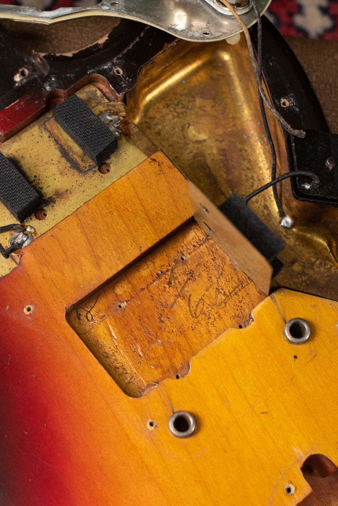 7/62 bridge pickup cavity pencil date 1962 Jazzmaster