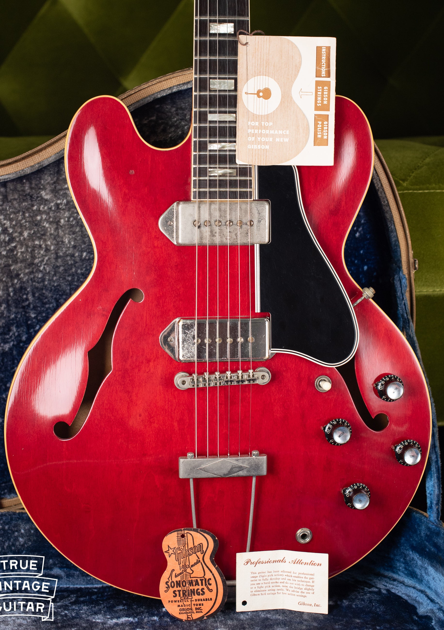 Vintage 1962 Gibson ES-330 TDC hang tags original case