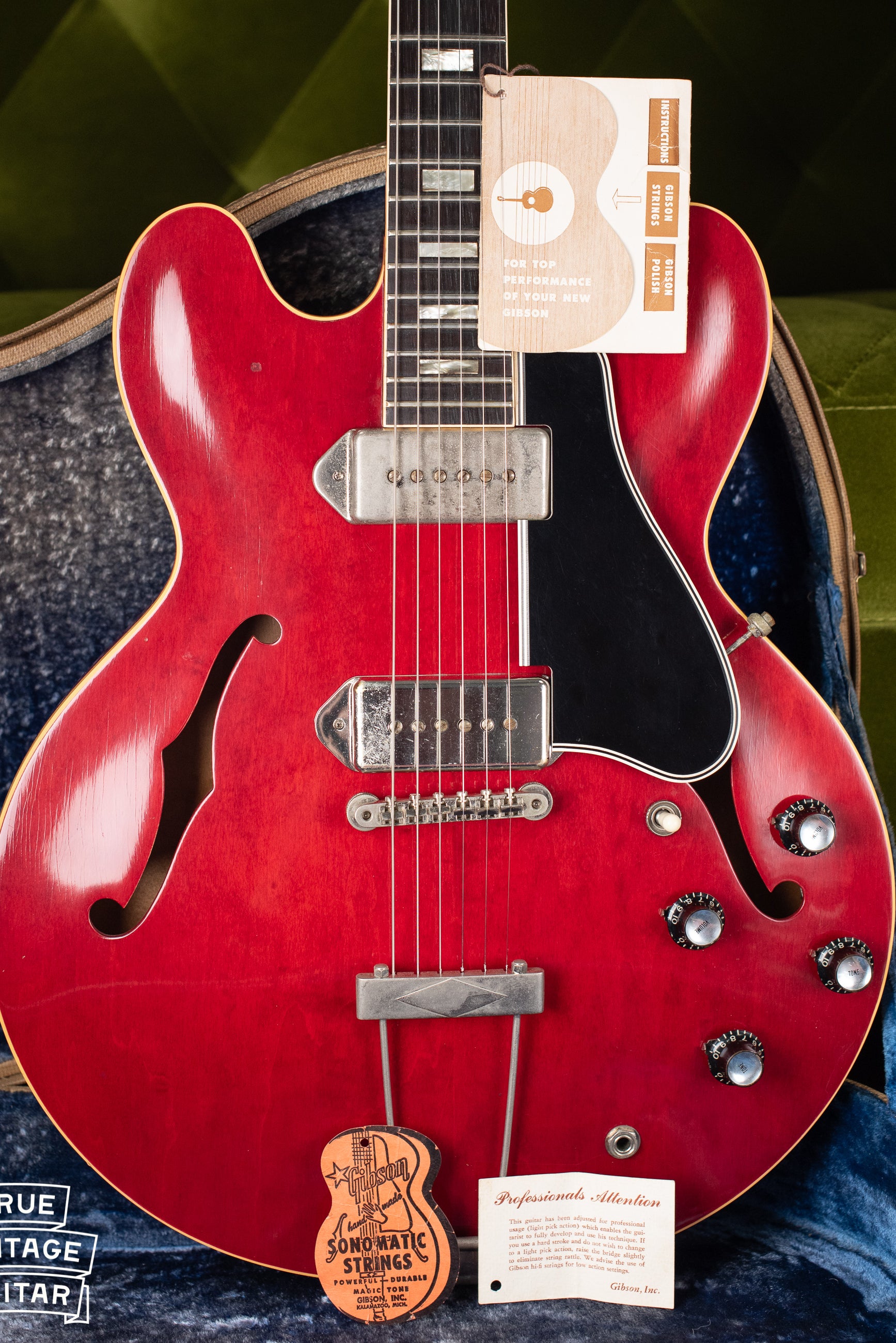 Vintage 1962 Gibson ES-330 TDC hang tags original case