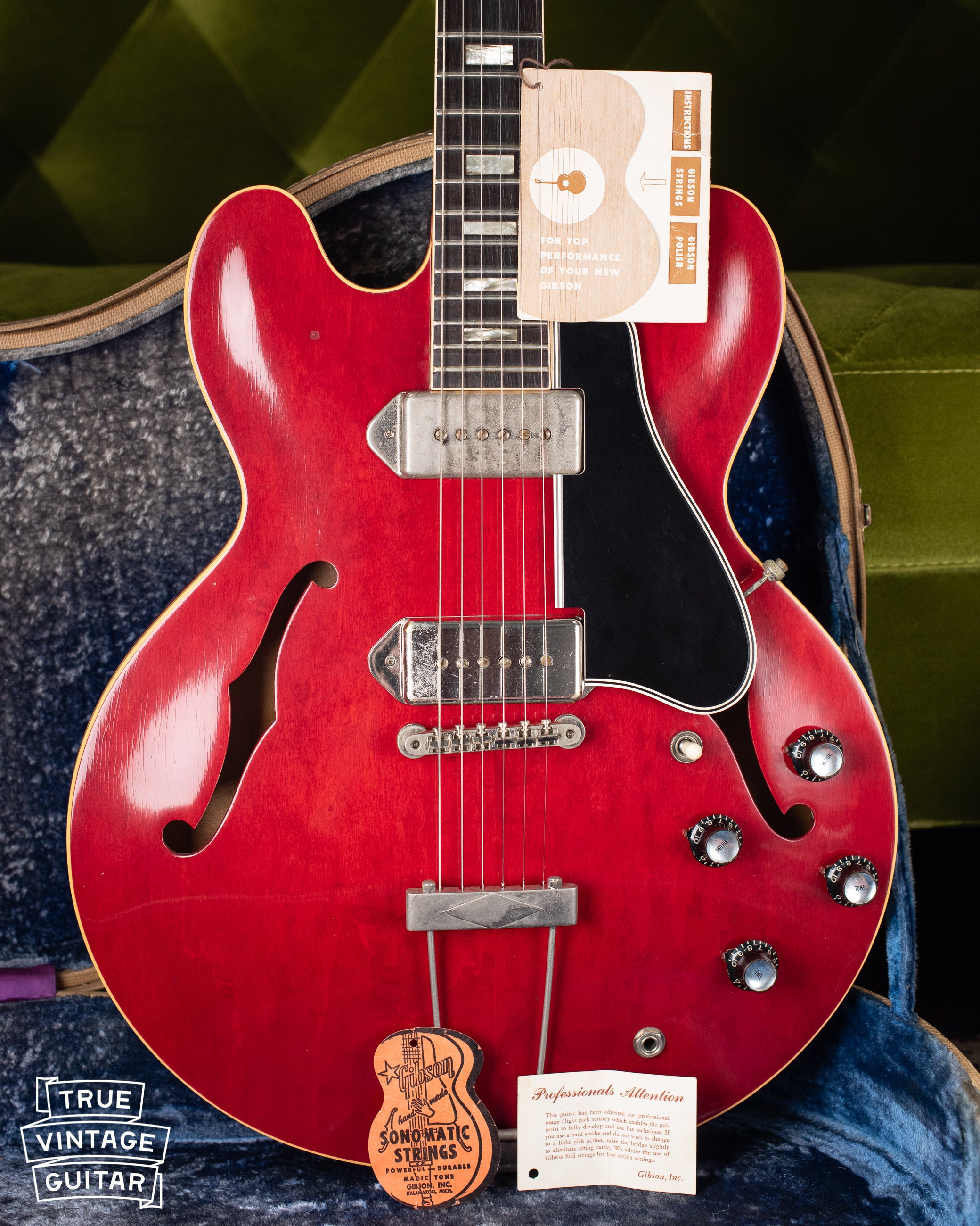 Vintage 1962 Gibson ES-330 TDC hang tags original case