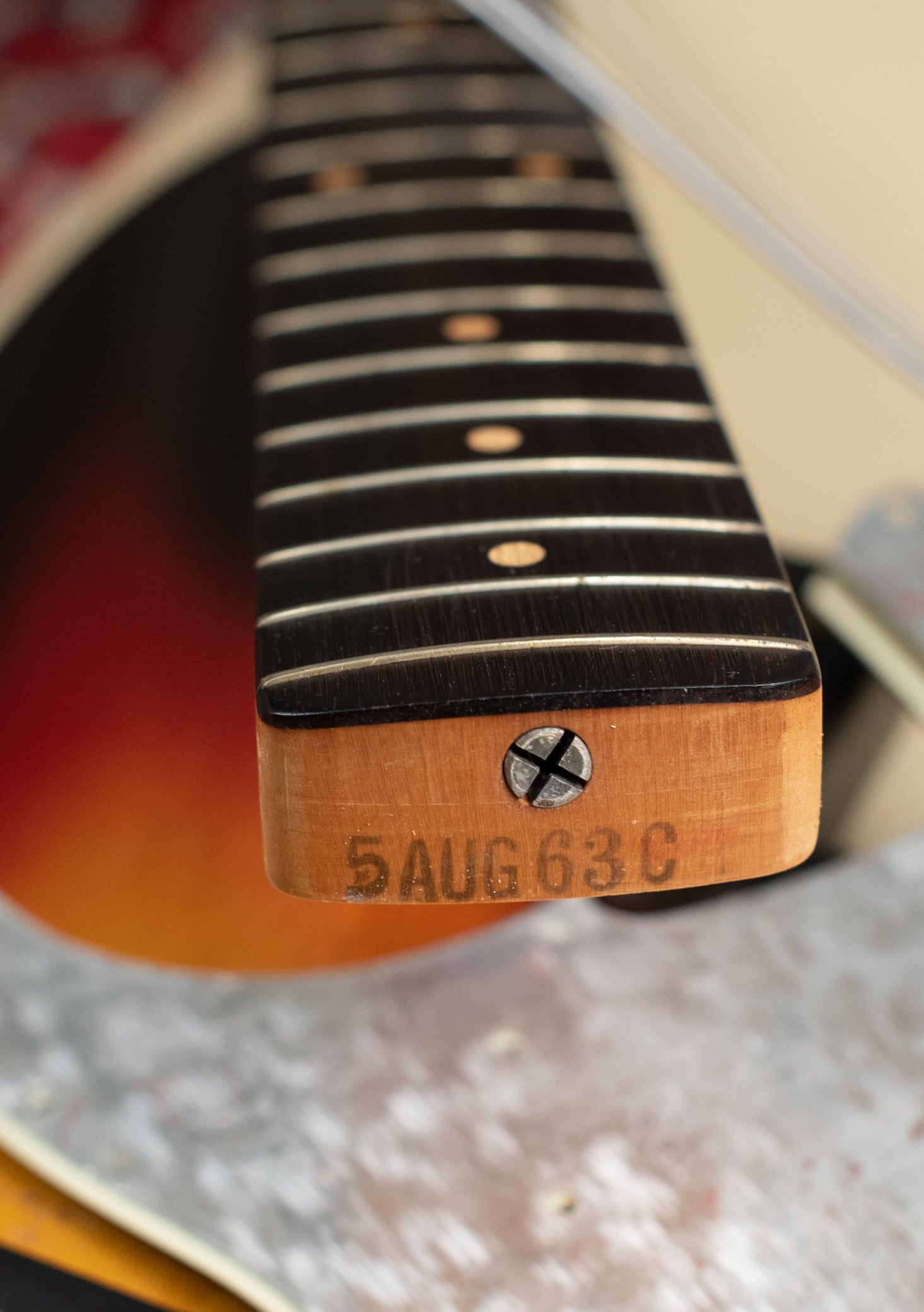 Neck heel date stamp "5AUG63C" August 1963