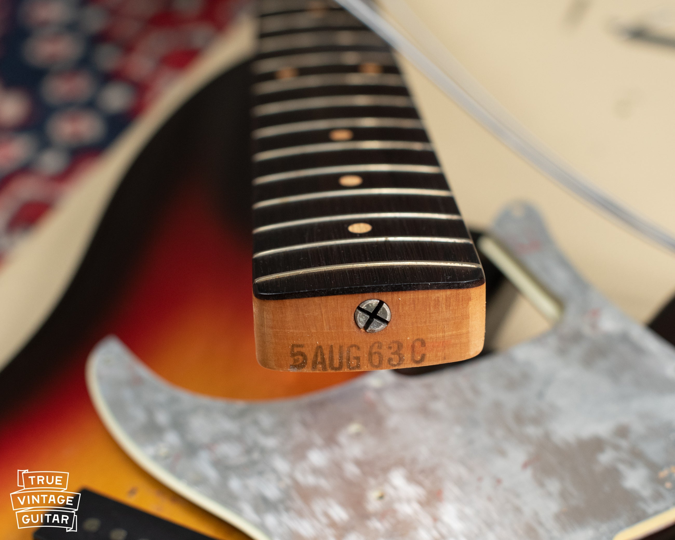 Neck heel date stamp "5AUG63C" August 1963