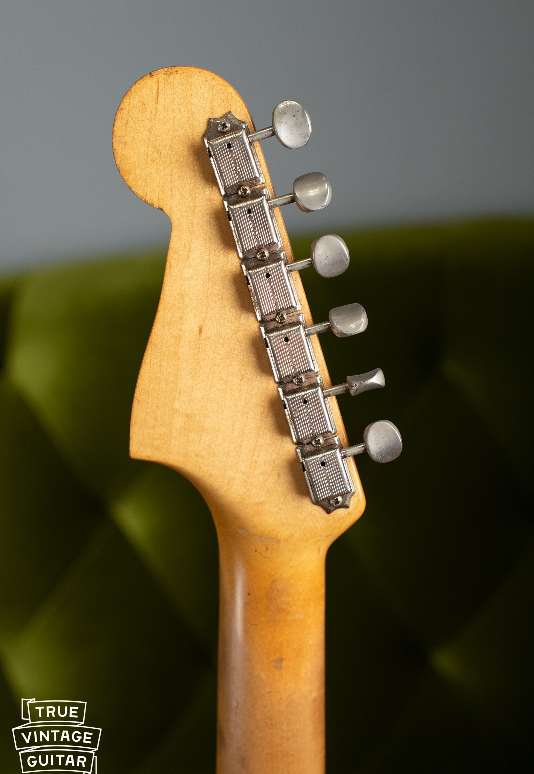 Single line Kluson tuners, Vintage 1963 Fender Jazzmaster electric guitar