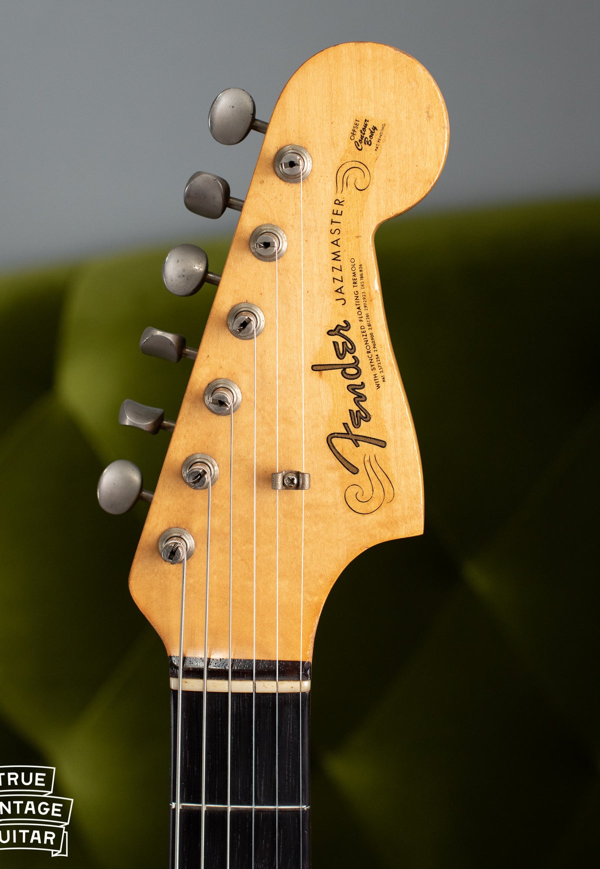 Headstock Vintage 1963 Fender Jazzmaster electric guitar