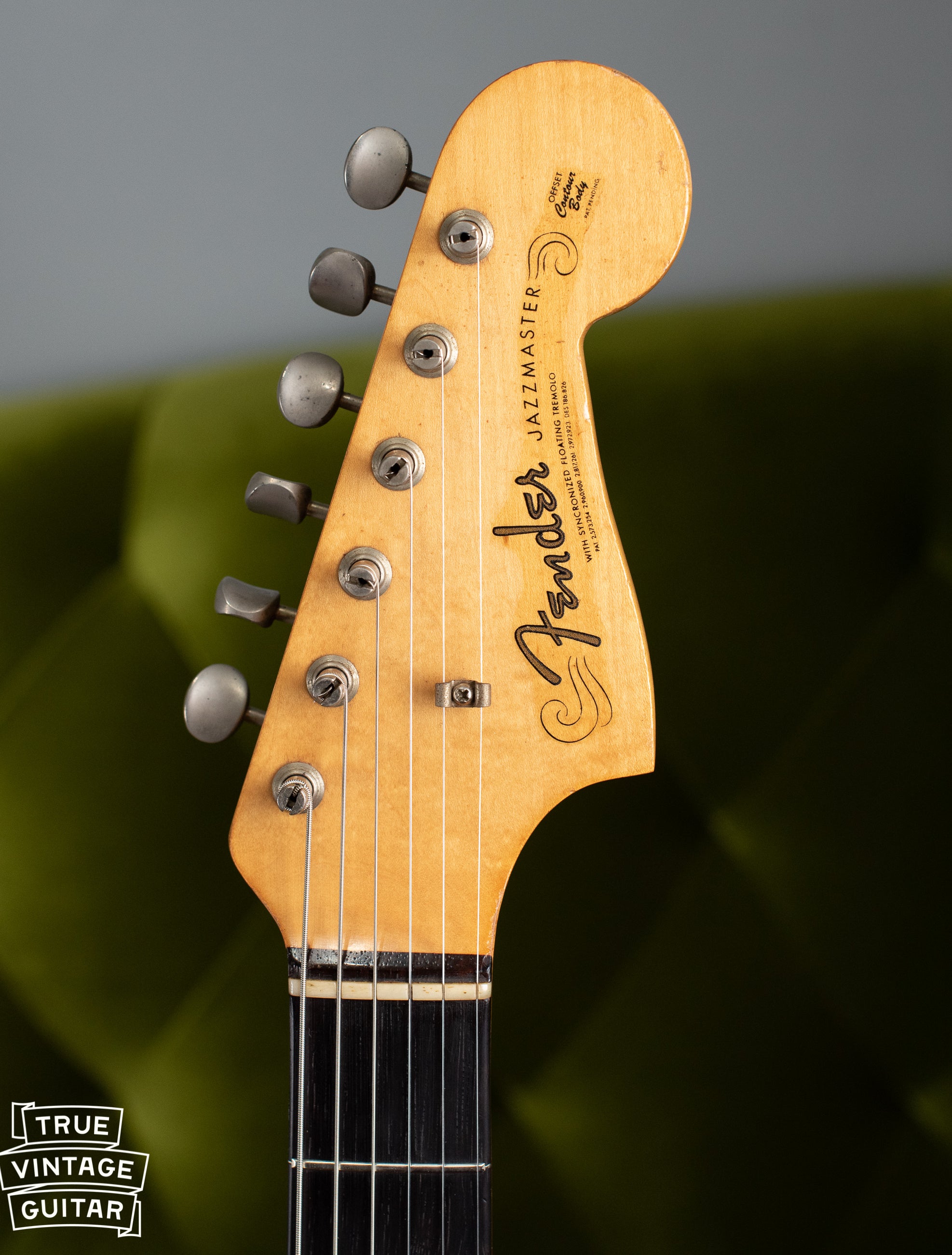 Headstock Vintage 1963 Fender Jazzmaster electric guitar
