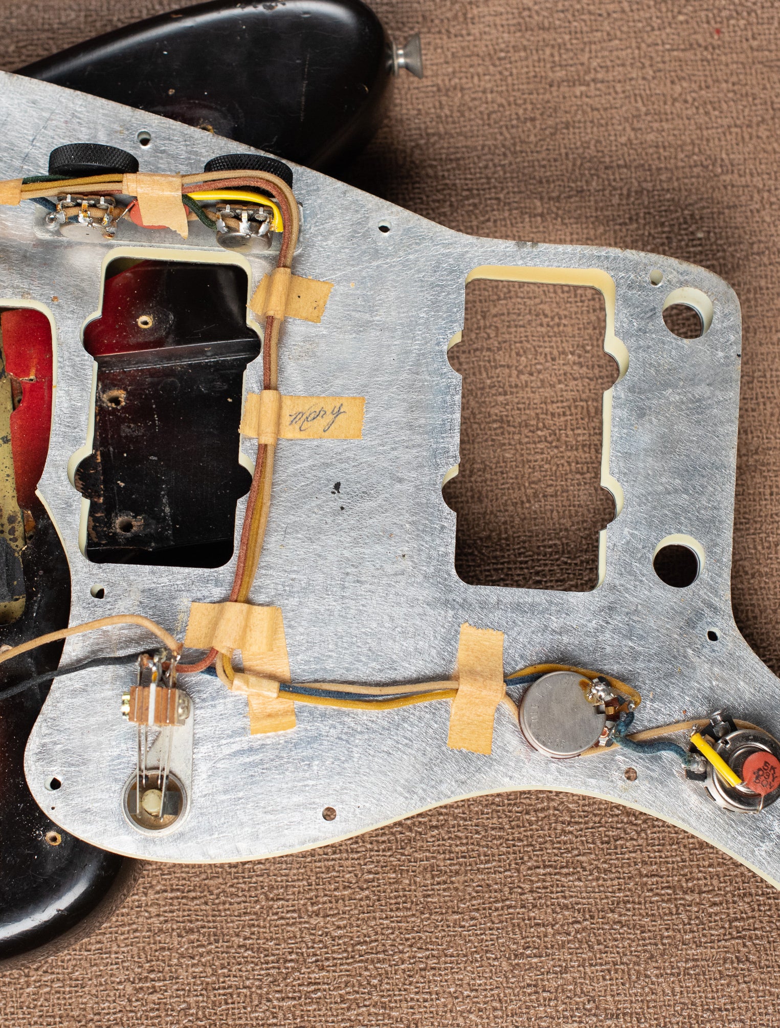 "Mary" signed masking tape wiring, vintage 1962 Fender Jazzmaster