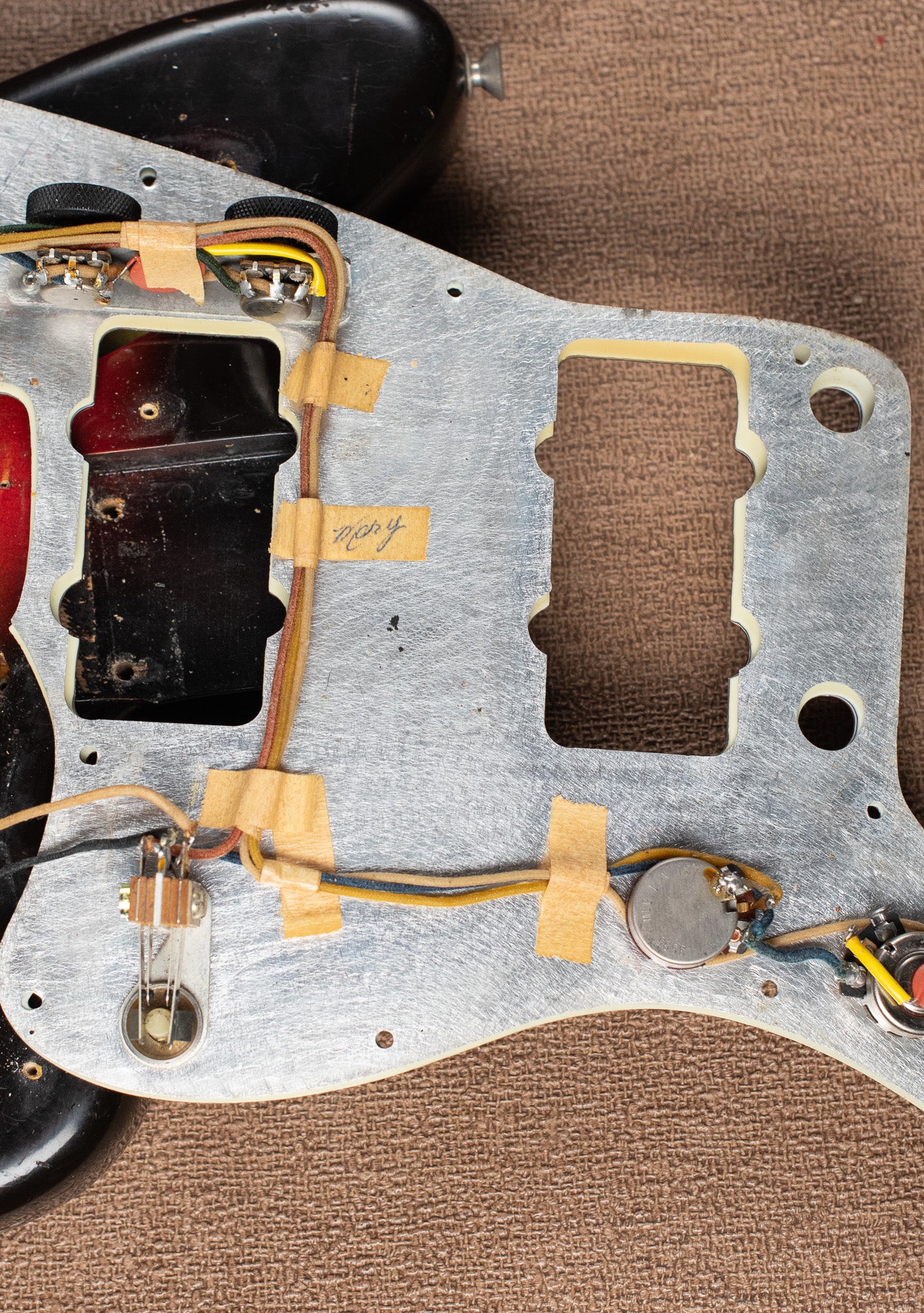 "Mary" signed masking tape wiring, vintage 1962 Fender Jazzmaster